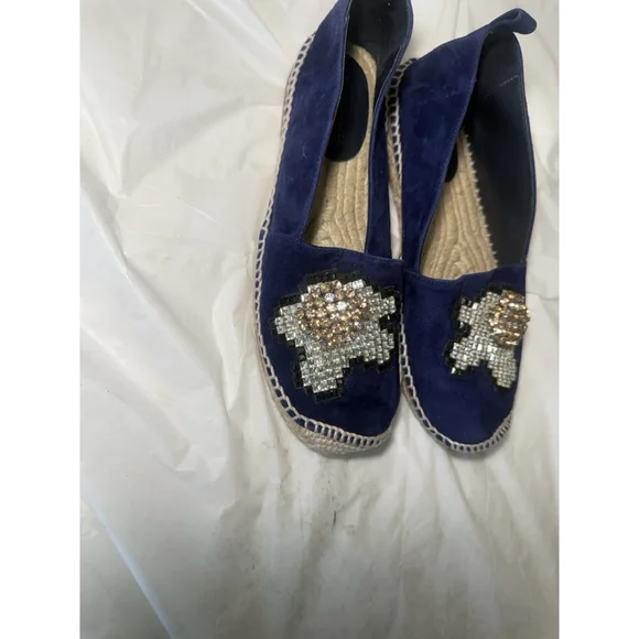 Anya Hindmarch Navy Espadrilles Size 37 Leather Suede - Picture 11 of 14
